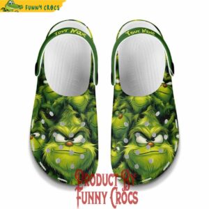 Grinch Face Art Crocs Clogs Shoes For Adult Christmas Crocs 3