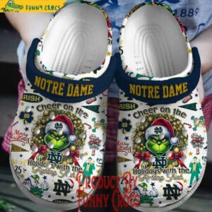 Grinch Notre Dame Fighting Irish Christmas Crocs