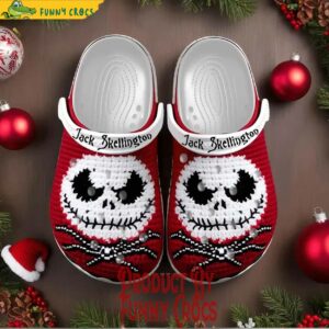 Jack Skellington Knit Effect Christmas Crocs Shoes 2