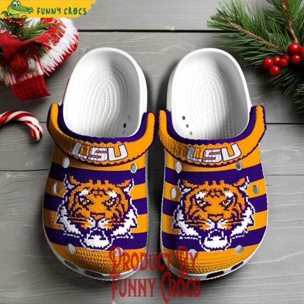 Lsu Tigers Logo Knit Effect NCAA Crocs Style