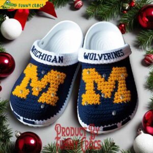 Michigan Wolverines Knit Effect Crocs Style Unique 1