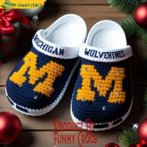 Michigan Wolverines Knit Effect Crocs Style Unique 2