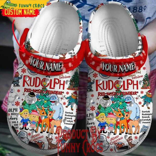 Rudolph The Red Nosed Reindeer Christmas Crocs Shoes