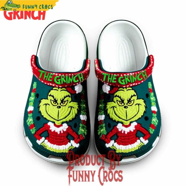 The Grinch Knit Effect Christmas Crocs Shoes