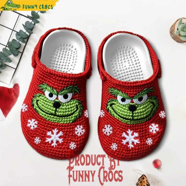 The Grinch Knit Effect Red Crocs Clog Footwear