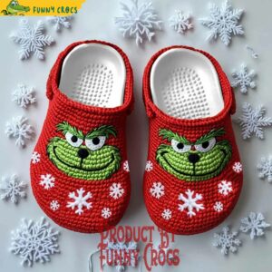 The Grinch Knit Effect Red Crocs Clog Footwear