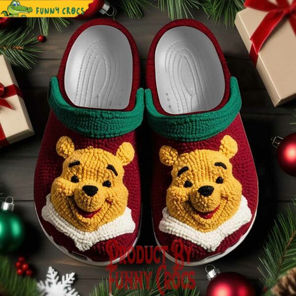 Winnie The Pooh Knit Effect Christmas Crocs Shoes