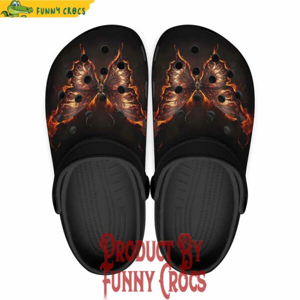 Beautiful Fire Butterfly Crocs Shoes