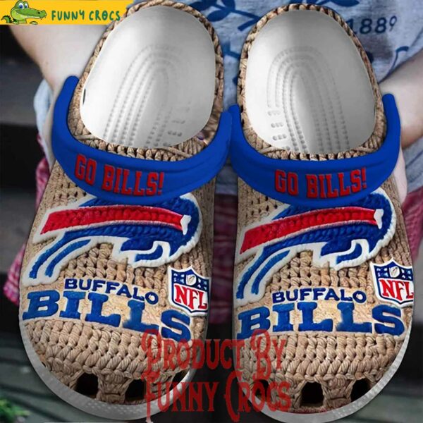 Buffalo Bills Football Knit Effect Crocs Shoes