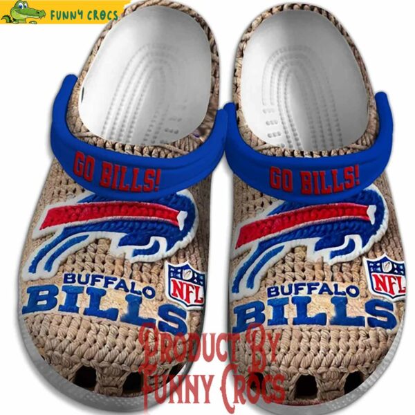 Buffalo Bills Football Knit Effect Crocs Shoes