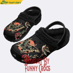 Butterfly Art Print Fleece Lined Crocs Mens