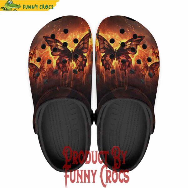 Butterfly On Fire Crocs Shoes