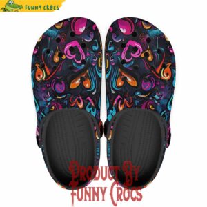 Colorful Neon Graffiti Hearts Crocs Shoes 1