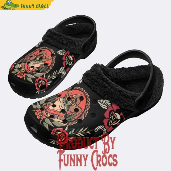 Cowboy Frog Print Fleece Lined Crocs For Men​