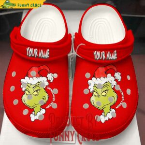 Custom The Grinch Christmas Red Crocs Shoes