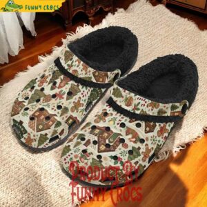 Cute Gingerbread Man Cozy Fleece Lined Crocs For Men