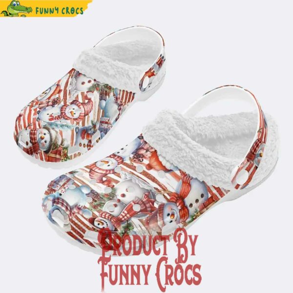 Cute Red Snowman Holiday Fleece Lined Crocs