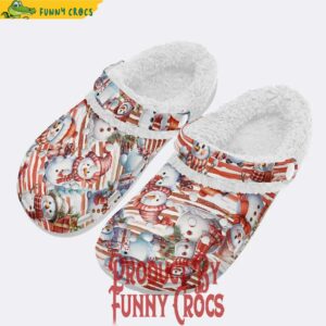 Cute Red Snowman Holiday Fleece Lined Crocs 3