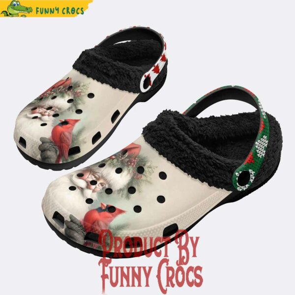 Funny Santa Claus Print Christmas Fleece Lined Crocs Shoes