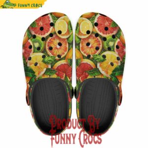 Fresh Colorful Mix Of Citrus Fruits With Lemons Crocs Shoes