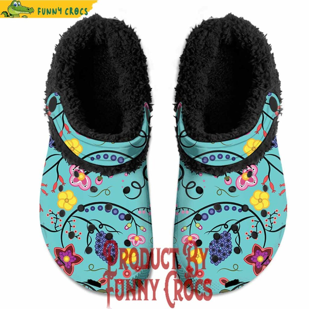 Fresh Fleur Sky Crocs Fleece Lined Clogs