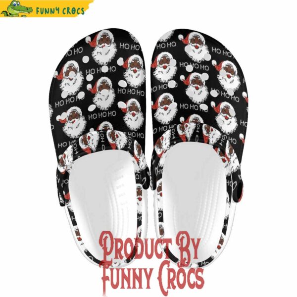 Funny Ho Ho Ho Black Santa Face Christmas Crocs For Adults And Kids