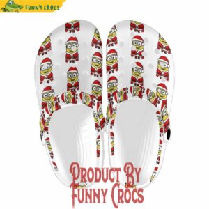 Funny Santa Minion Christmas White Crocs For Adults