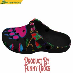 Geometric Floral Fall Black Muddies Unisex Crocs Shoes 3