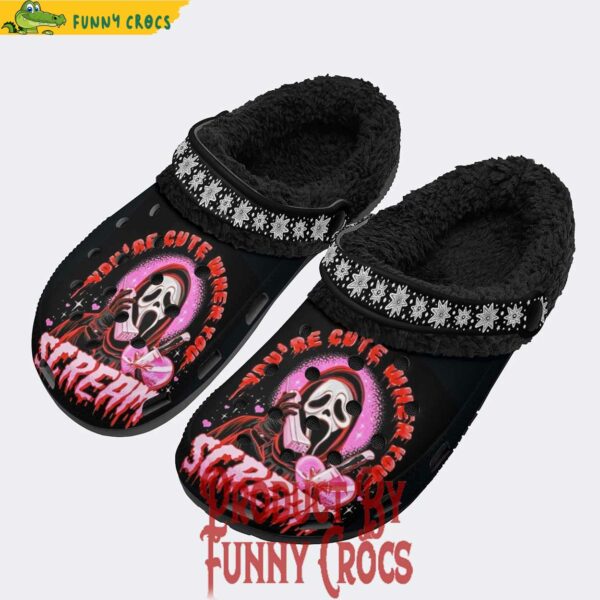 Ghostface Scream Horror Movie Fleece Lined Crocs