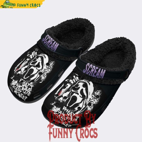 Ghostface Scream Horror Movie Fleece Lined Crocs Women