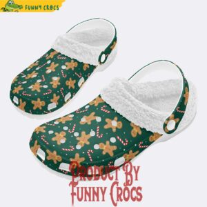 Gingerbread Pattern Christmas Fleece Lined Crocs Shoes 3