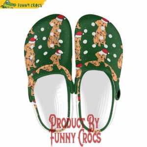 Golden Retriever Pup Christmas Lights Green Crocs For Adults