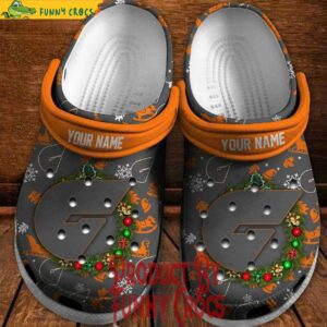 Gray Christmas 2024 AFL Crocs Shoes