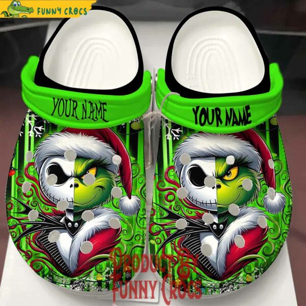 Grinch And Jack Skellington Christmas Clog Crocs Shoes