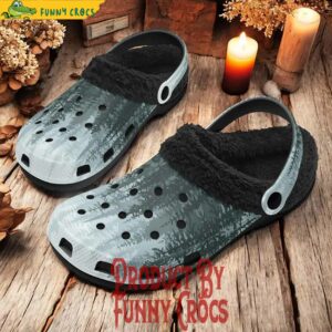 Hazy Twilight Coniferous Forest Fur Lined Black Crocs 3