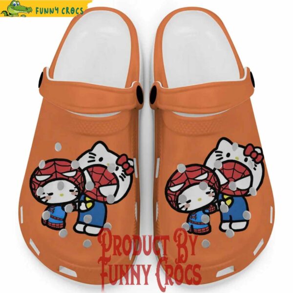 Hello Kitty And My Melody Cosplay Spiderman Orange Crocs Shoes