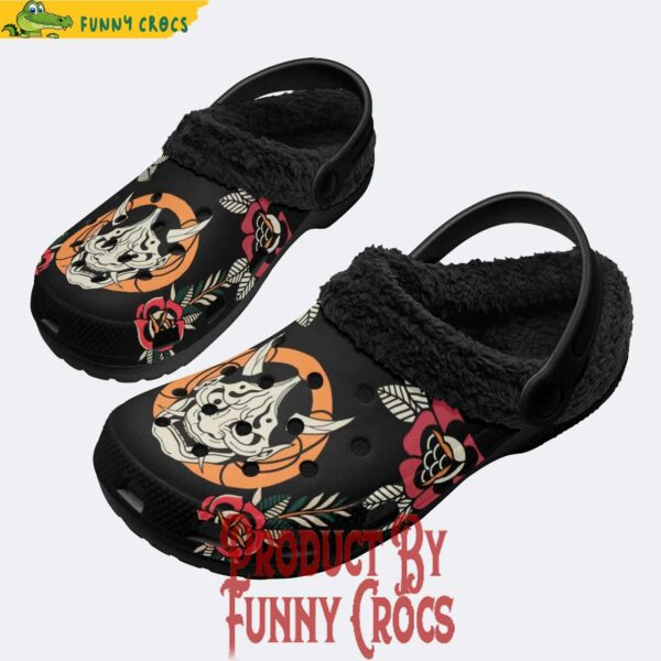 Horror Demon Print Crocs Fleece Lined