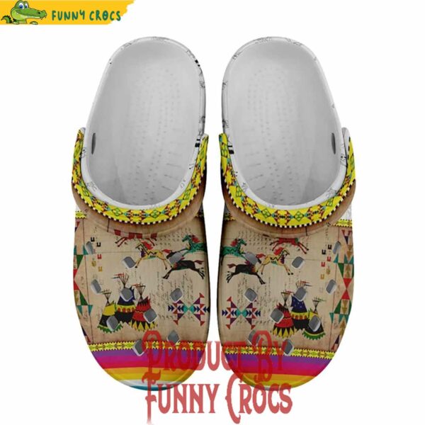 Horses Running White Clay Muddies Unisex Crocs Shoes