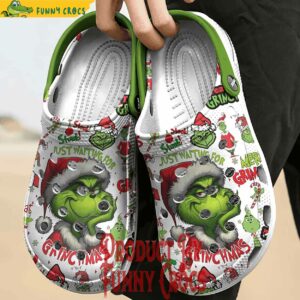 Just Waiting For Grinchmas Christmas Personalized Crocs Shoes 3