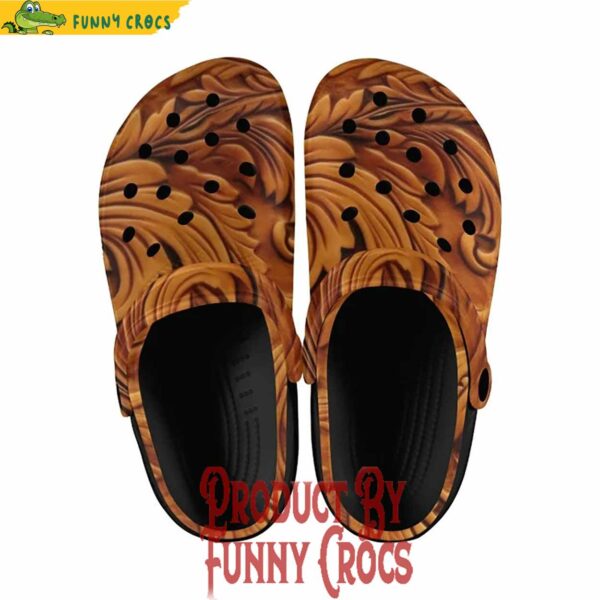 Leather Print Unisex Crocs Shoes