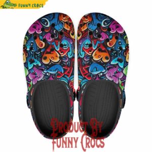 Love Hearts Graffiti Crocs Shoes