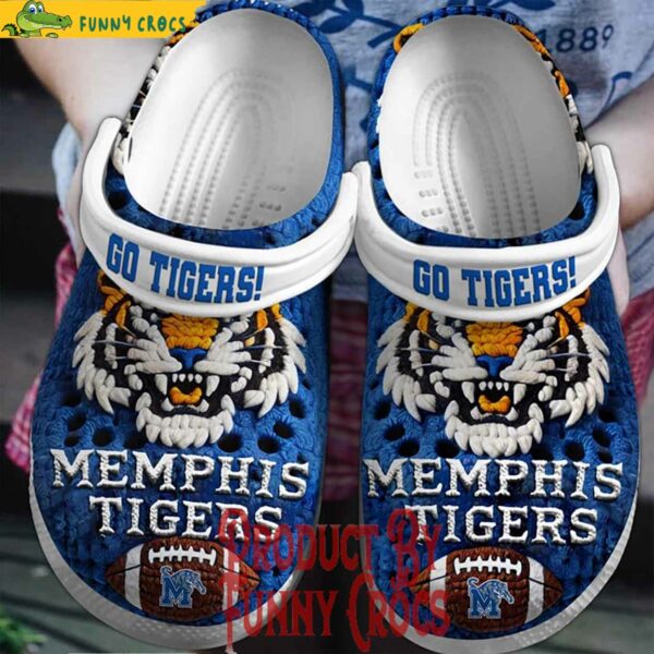 Memphis Tigers Football Knit Effect Crocs Shoes