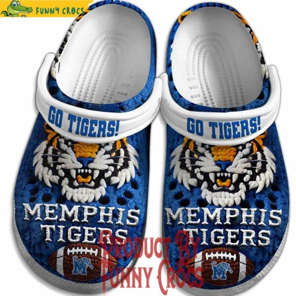 Memphis Tigers Football Knit Effect Crocs Shoes