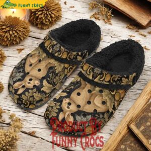 Moon Rabbit Botanical Crocs Lined With Fleece