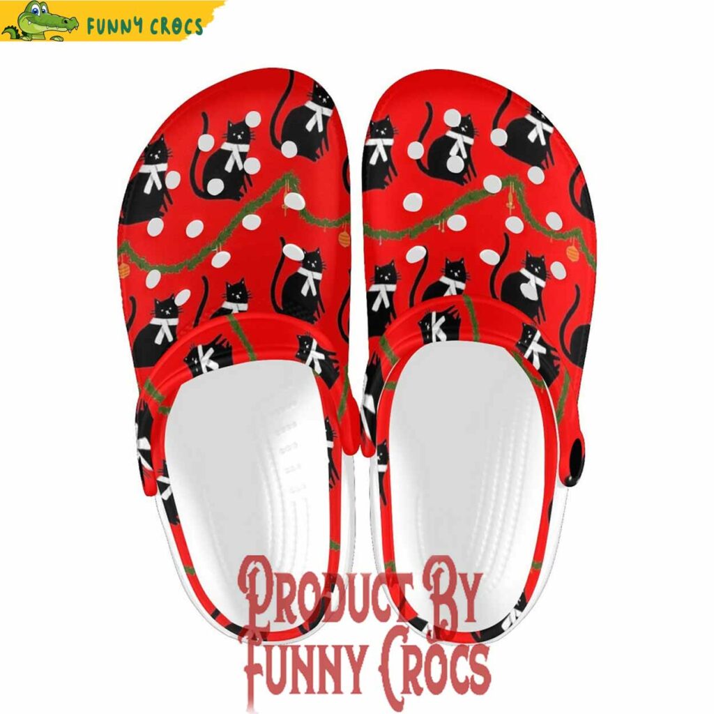 Musical Santa Black Cat Christmas Crocs Shoes