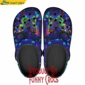 Neon Butterfly And Skulls Crocs Shoes