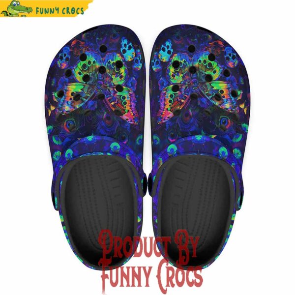 Neon Butterfly And Skulls Crocs Shoes