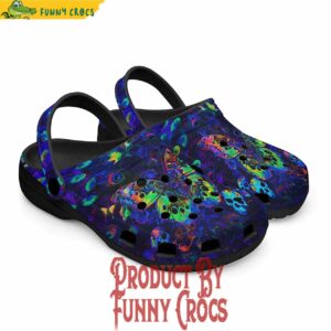 Neon Butterfly And Skulls Crocs Shoes 3