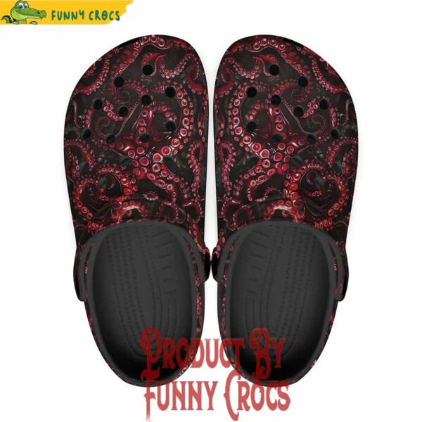 Red Octopus Crocs Clogs Shoes For Kid