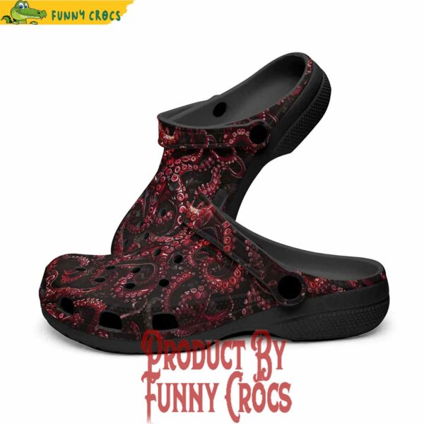 Red Octopus Crocs Clogs Shoes For Kid